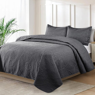 Lightweight Summer Bedspreads - 3 Piece Oversized Quilt Set - Reversible Coverlet Set