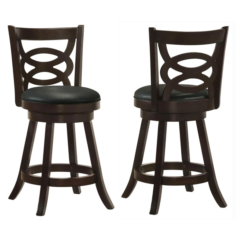 Tabouret pivotant à hauteur de comptoir cappuccino et noir (ensemble de 2), Tabouret de comptoir