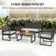 Ensemble de conversation pour 4 personnes en osier avec coussins-1281259340