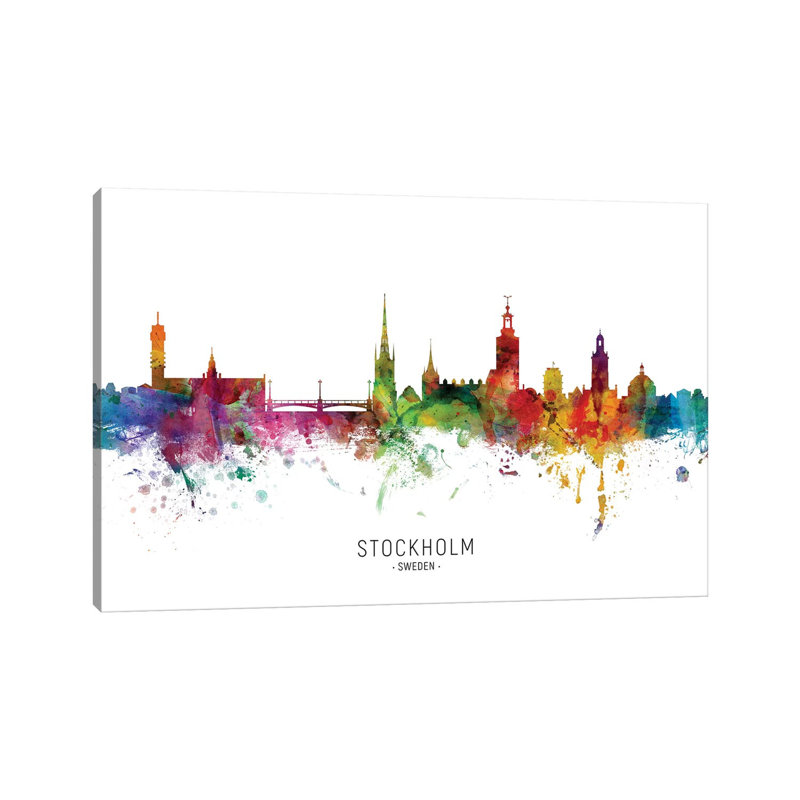 Stockholm Sweden Skyline by Michael Tompsett - Wrapped Canvas Print, 20.32 cm H x 30.48 cm W