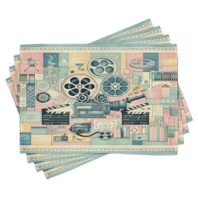 Polyester Almond Green Blush Peach Rectangle Placemat