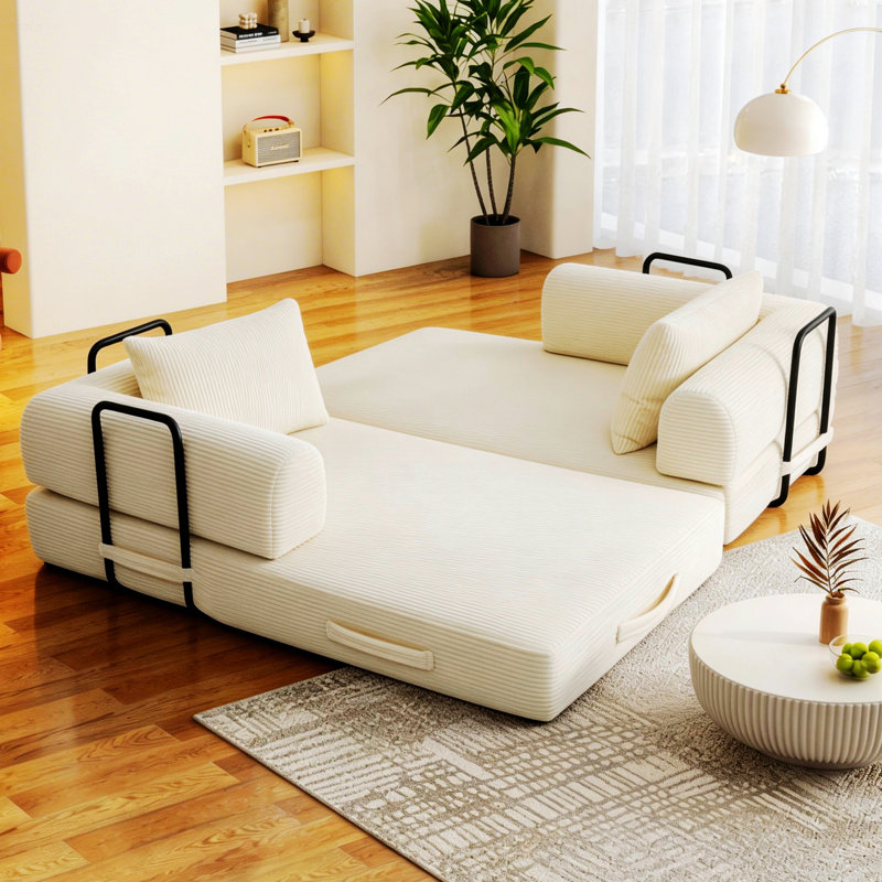 Canapé-lit convertible pour la maison, Beige Corduroy