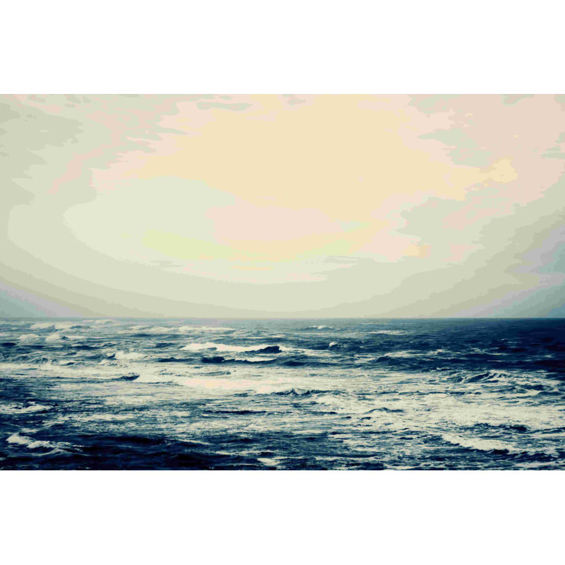 Mer xiv - photographie sur toile tendue, H 20 po x l 30 po, Non, Cadre flottant noyer