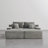 Upholstered Compression Light Gray Faux Rabbit Fur Flannel Modular Oversized Sleeper Sofa with Pillows No Assembly Required-1346437166