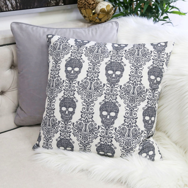 Coussin Skull - Lin de coton, Simple