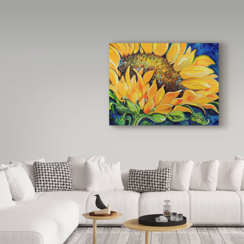Duniya «Sunflower septembre», reproduction de peinture à l'acrylique sur toile tendue, H 14 po x l 19 po x P 2 po