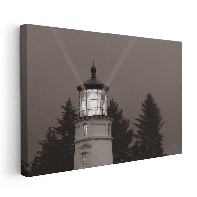 Reproduction d'art sur toile, phare de la côte de l'Oregon, noir et blanc, H 16 po x l 24 po