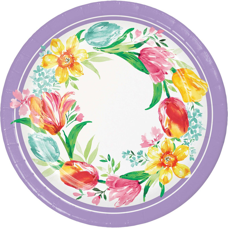 Assiettes en papier Creative Converting Beautiful Blooms, 24 ct.