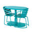 Élégant bistro de jardin - Fer avec finition extérieure bleu sarcelle mat, 2 chaises et table ovale pour les loisirs dans la cour