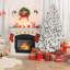 Arbre de Noël enneigé 8 pi avec 700 lumières Ul, 54 pins, pointes enneigées, structure à charnières 1754, support en métal robuste pour l'apparence des Fêtes d'hiver, feuillage véritable, design, décoration de base stable
