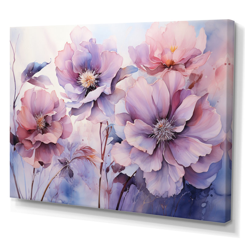 «Purple Tranquil Petals I» sur toile, H 30 po x l 40 po x P 1,5 po, Toile tendue