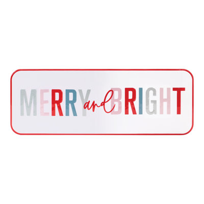 Plaque en métal Merry and Bright L 22 po