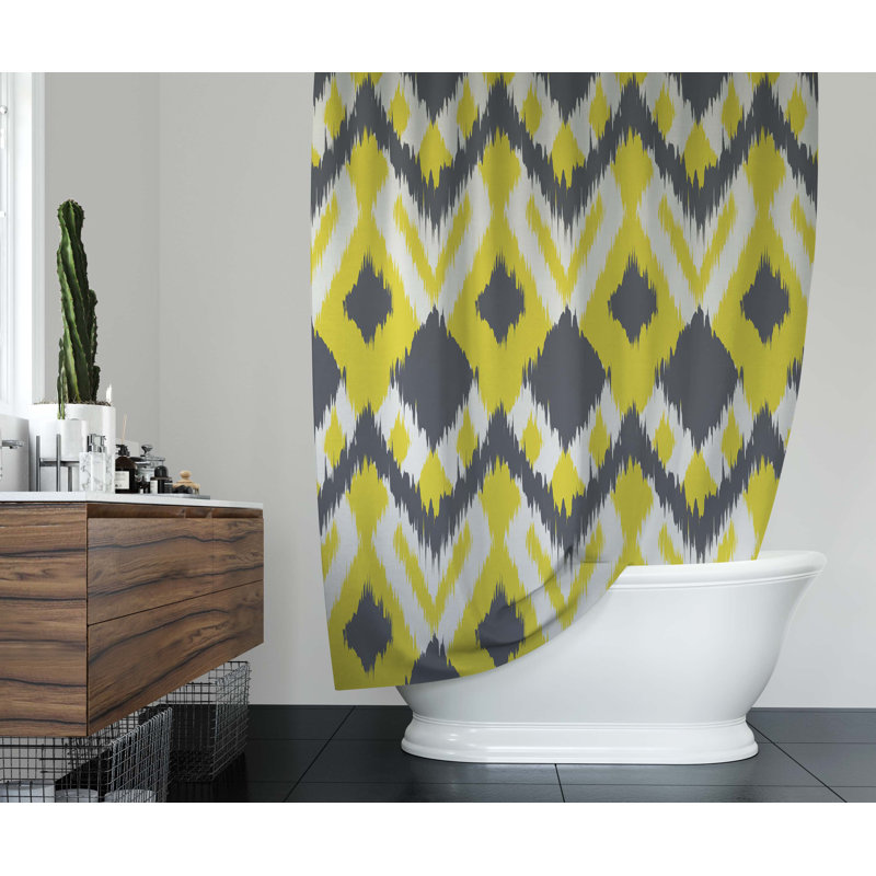 Rideau de douche simple à motif géométrique bradenville, H 90 po x l 70 po