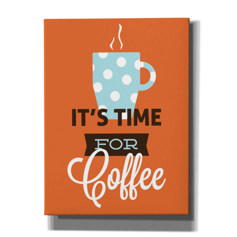 «Coffee Time (Orange)» par Genesis Duncan, estampe numérique sur toile, H 54 po x l 40 po x P 1,5 po