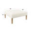 Table basse avec repose-pieds Dan, bois brun, polyester crème 36 pouces