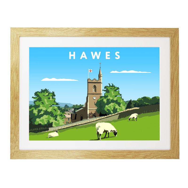 Hawes 2 by Richard O'Neil - Print, 33.5 cm H x 43.5 cm W x 2.2 cm D, Oak Wood Frame