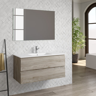 Jasso 40'' Single Bathroom Vanity with Ceramic Top
