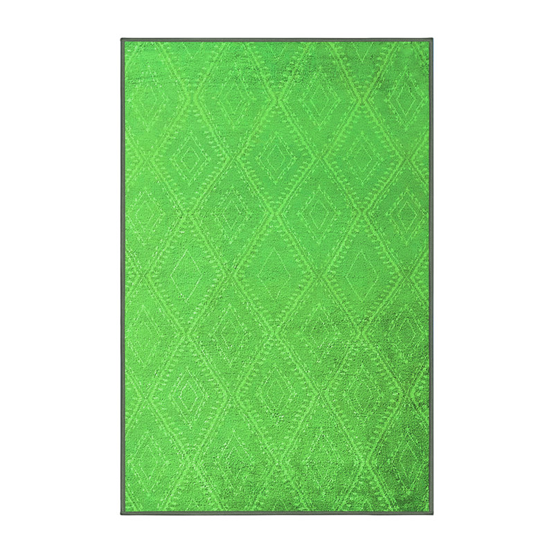 Heeralall Washable Geometric Indoor Rug, Rectangle 2' x 4'