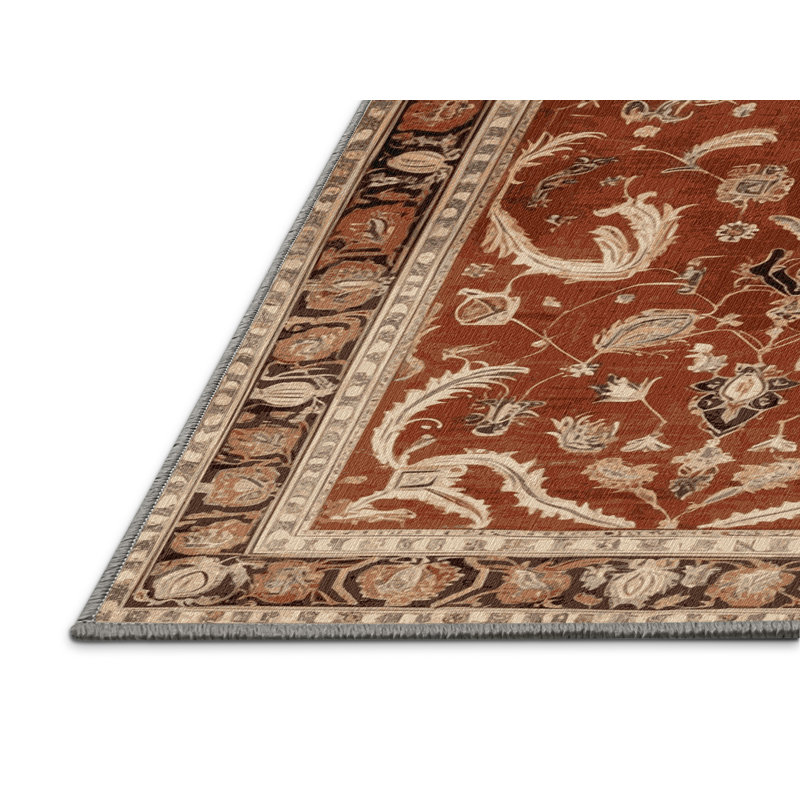 Tapis brun lavable à la machine, Rectangulaire 2 pi x 3 pi