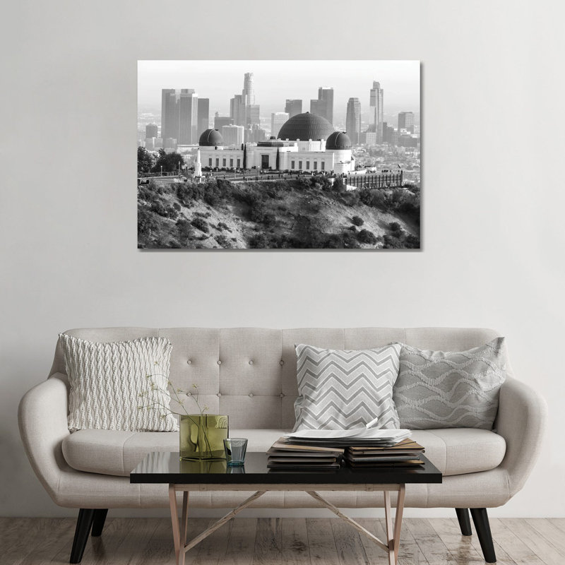 Los Angeles Skyline - reproduction d'art murale encadrée, H 32 po x l 48 po, Toile tendue, Ne s’applique pas