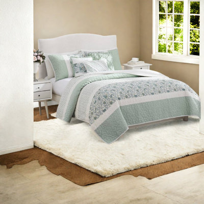 Reversible Cotton Percale King Bedding Sets, Farmhouse Bedroom Home