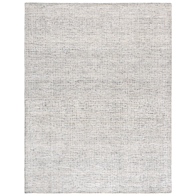 Glamour Hand Tufted Viscose Wool Cotton with Latex Abstract Rug in Gray/Ivory, Rectangle 8' x 10'