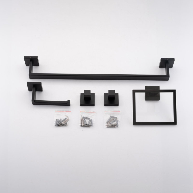 5 - Piece Bathroom Hardware Accessories Set, Matte Black
