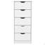 Basilea 5 Drawers Tall Dresser, Pull Out System -White