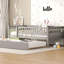 Lit de jour simple en bois avec couchette et barrière de sécurité, gris-124438792