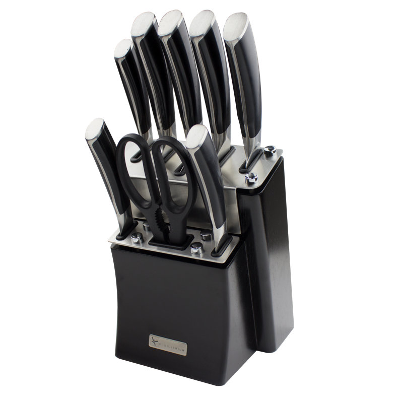 Grunwerg 9 Piece High Carbon Stainless Steel Knife Block Set