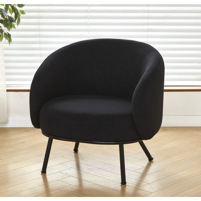 Fauteuil baril en velours 28,7 po de largeur