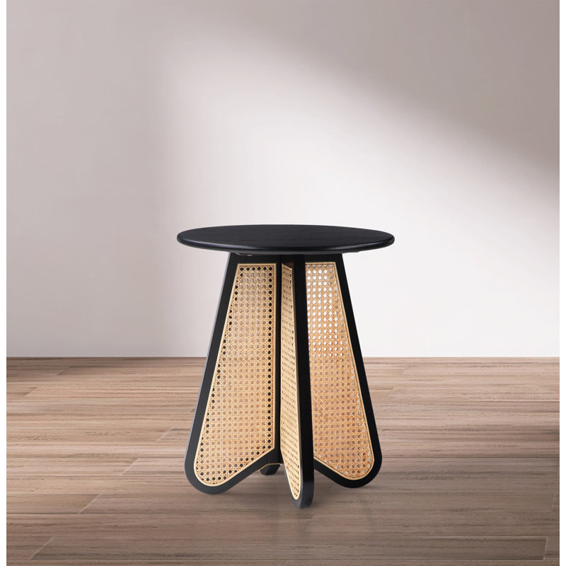 Solid Wood End Table, Black