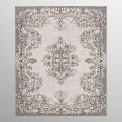 Zehorit Machine Washable Vintage Area Rug in Beige/Cream/Brown/Yellow for Living Room, Hallway Runner, Entryway Rug