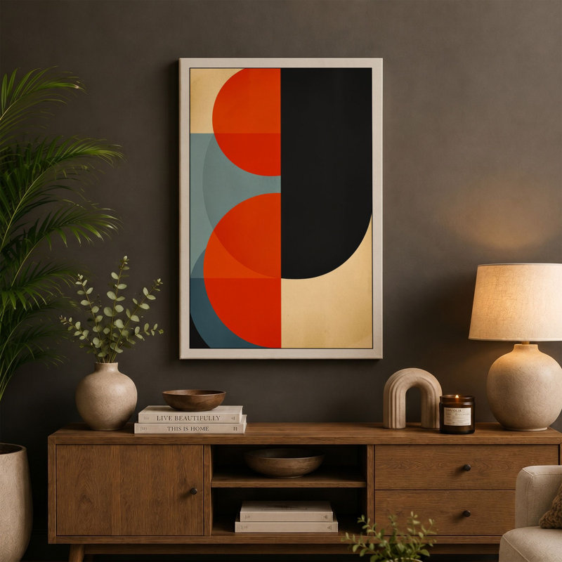 Chromatic Balance Geometric - Wrapped Canvas, 24x16 - 61.0 x 40.6 cm, White Border