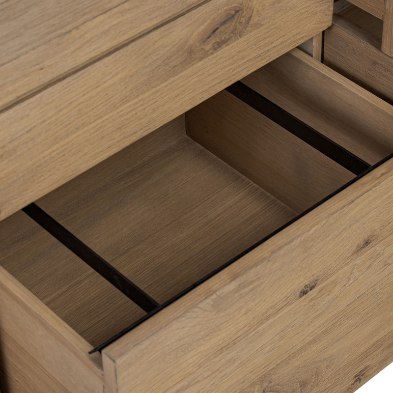 NOAH Solid Wood Modular Executive Desk, Aged Smoked Oak, Right Rotation