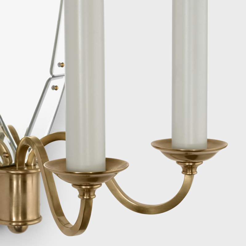 Adelaide 2 - Light Candle Wall Light, Natural Brass, 18.5" H x 8.5" W x 7.75" D