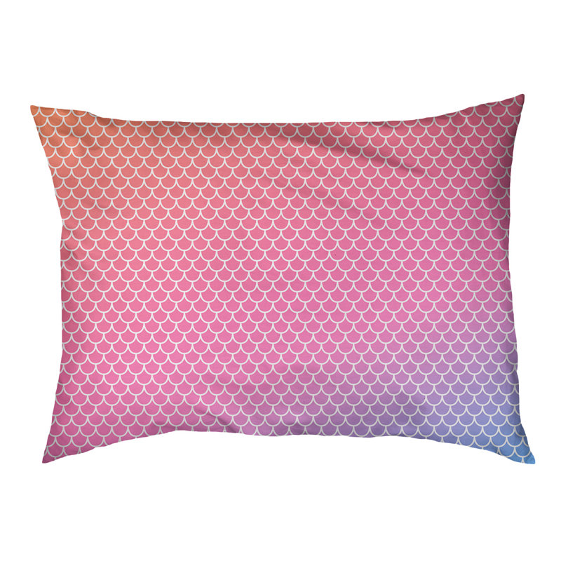 Coussin d'extérieur Campion, Moyen (L 29,5 po x P19,5 po x H 9,5 po), Orange pâle / mauve / rose