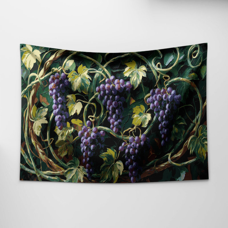 Tapisserie murale «Botanical Grape Vines», 51 po x 60 po