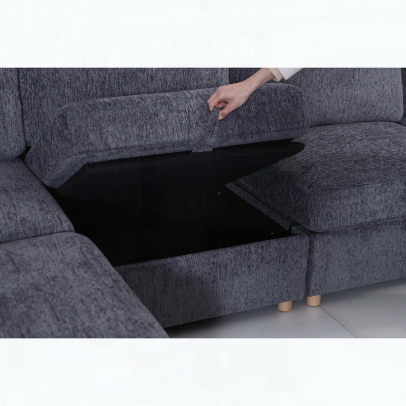 Canapé modulaire modulaire, Gris + 4 sièges