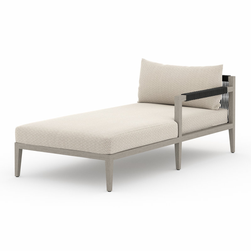 Sherwood Outdoor Chaise Lounge, Faye Sand, Weathered Gray/Dark Gray