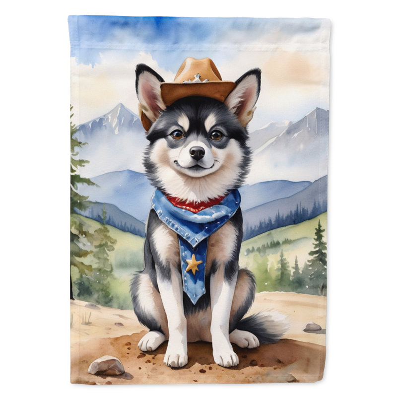 Drapeau Cowboy Welcome Garden, Klee Kai de l'Alaska