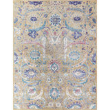 Hand-Knotted High-Quality Camel and Multi-Colored Area Rug