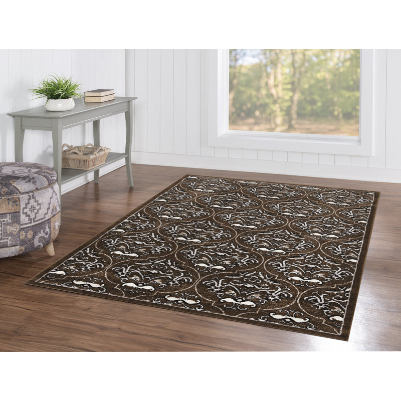 Tapis brun / noir ikat de Bloomingdale, Rectangle 8 pi x 10 pi