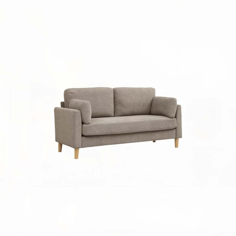 Upholstered 2-Seater Sofa, Khaki