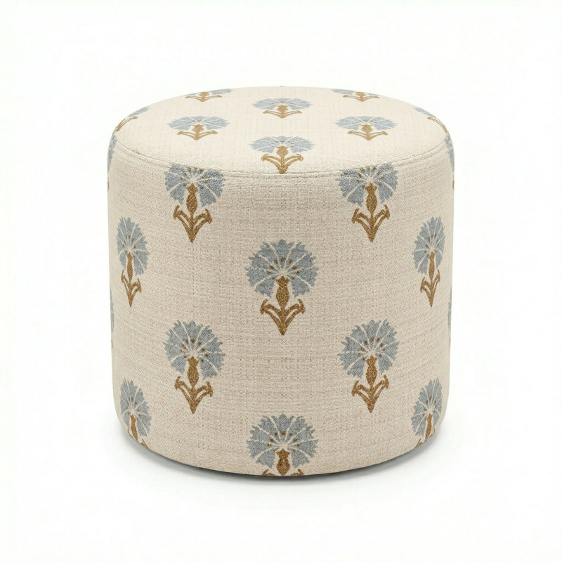 Berlin Gardens Lilly Hive 18" Round Pouf, Beige