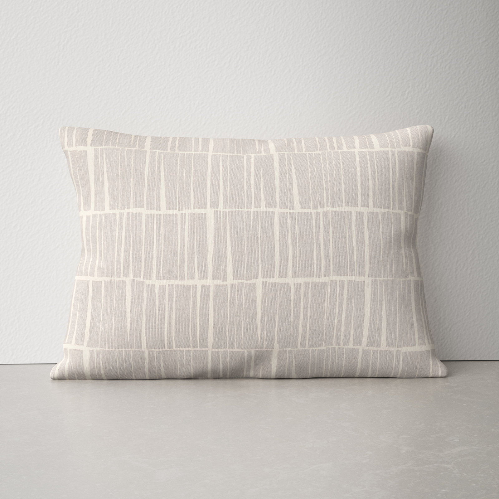 Striped Throw Pillow, Medium Gray/Beige