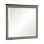 Miroir de commode Cadie, rail supérieur en planches, gris antique et brun café 38 x 42