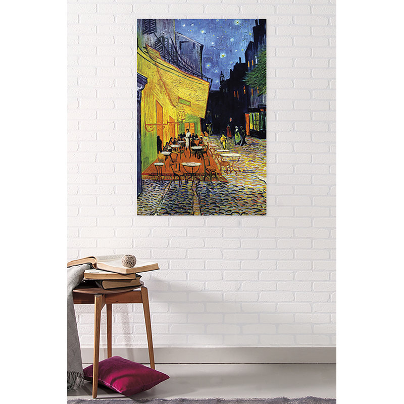 Impression sur papier café terrace at night