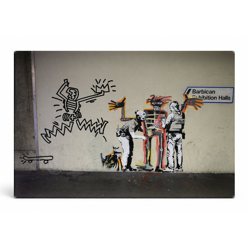 Police recherche un personnage de Basquiat - Street Art, reproduction d'art sur toile