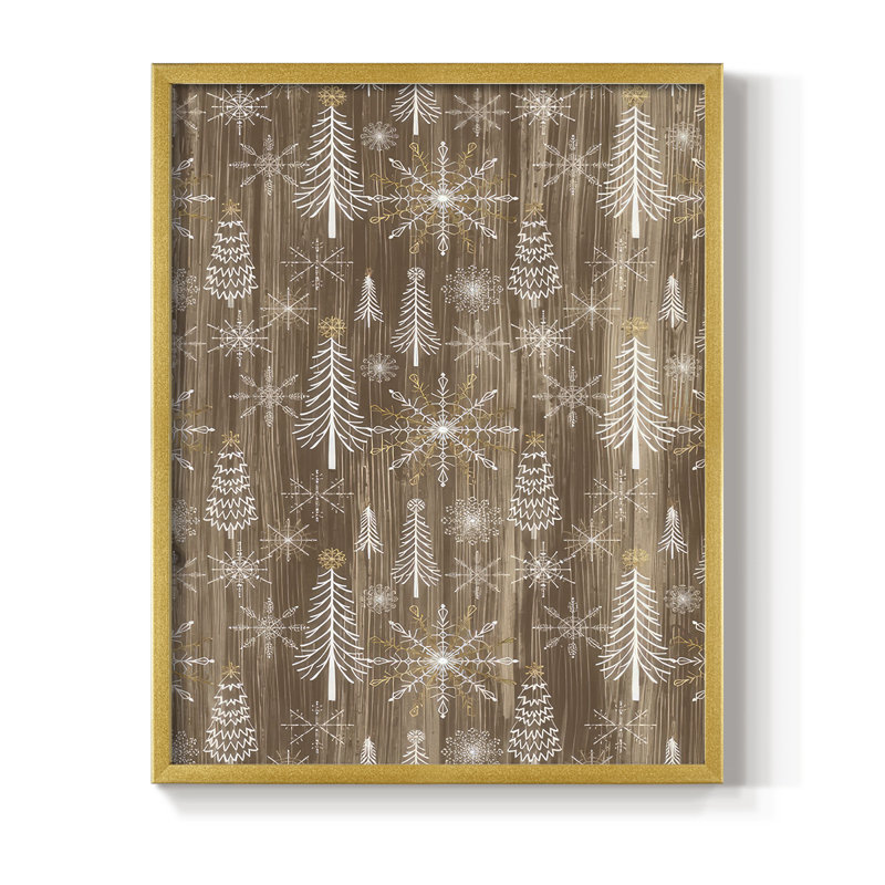 «Barnwood Wonderland Collection E», reproduction encadrée - bois massif, H 11 po x l 9 po, Doré